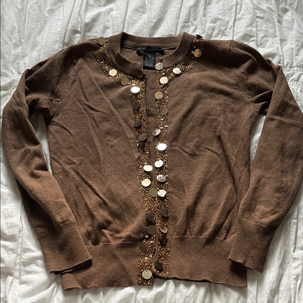 Preswick & Moore Chocolate Sweater with Metallic Accents
